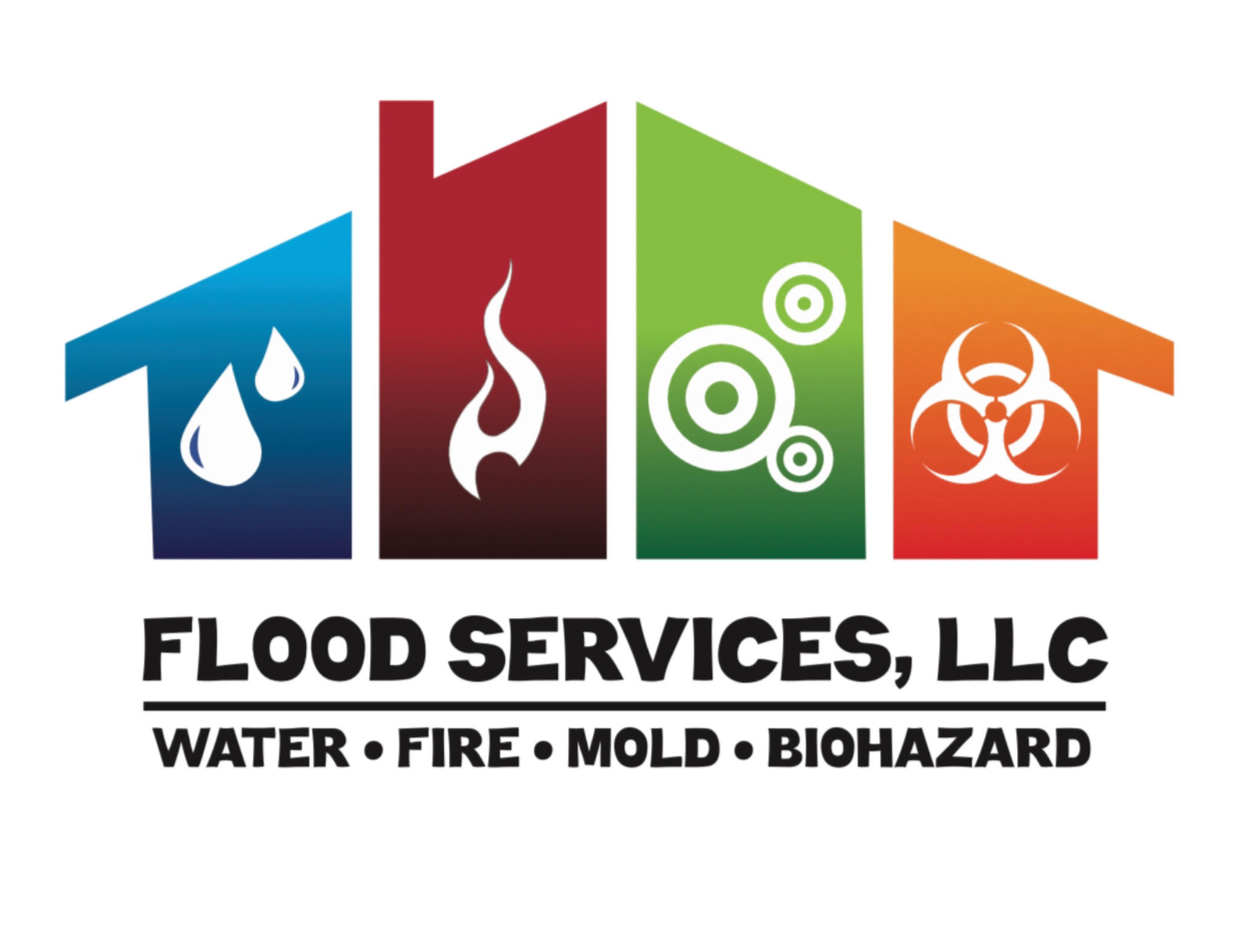 Flood Services LLC logo - water fire mold biohazard