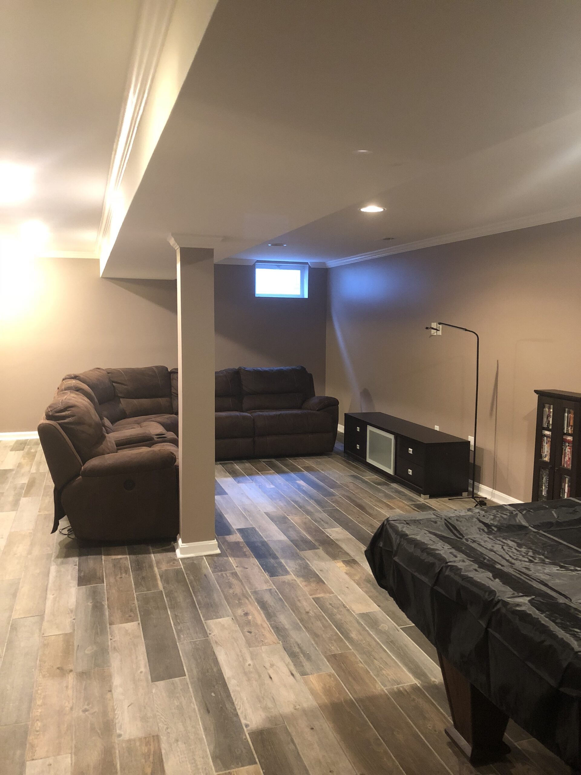Basement drying equipment setup after a water intrusion