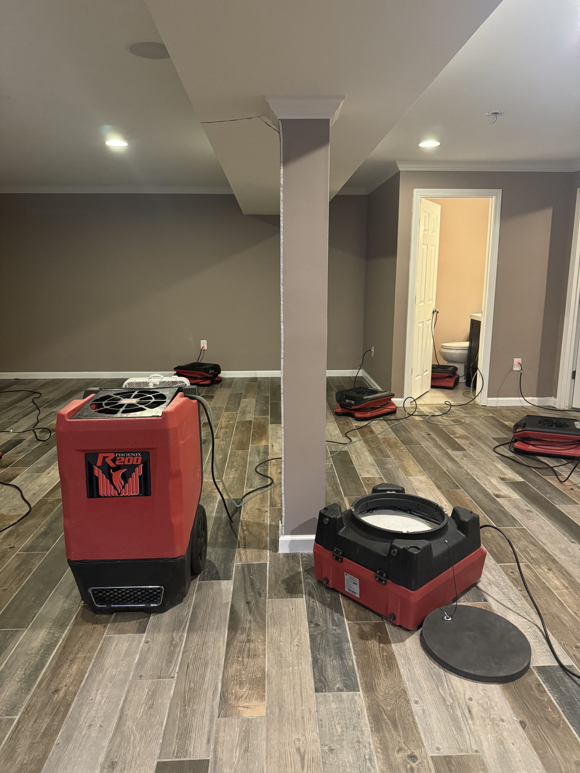 Main level and living area before mitigation and restoration