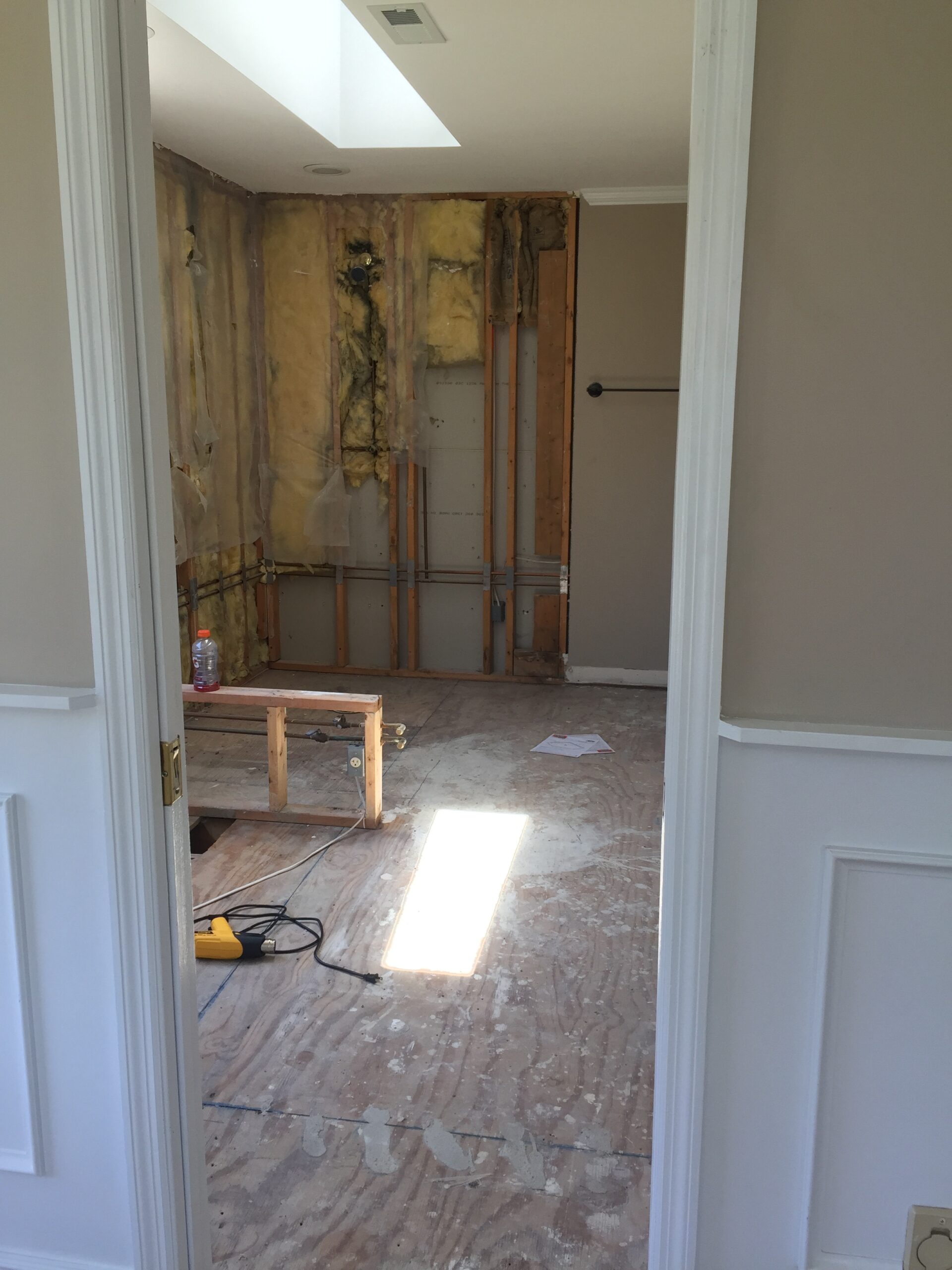 Bathroom before restoration and repair